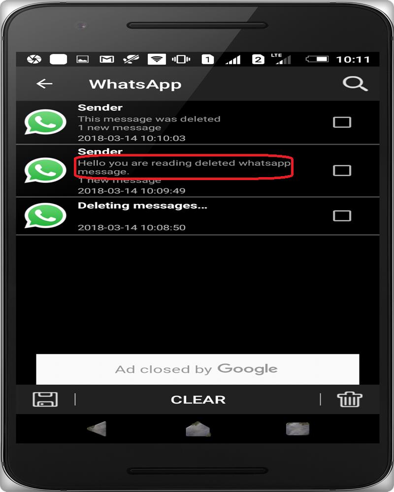 How To Get Deleted Whatsapp Messages On Android showed deleted message