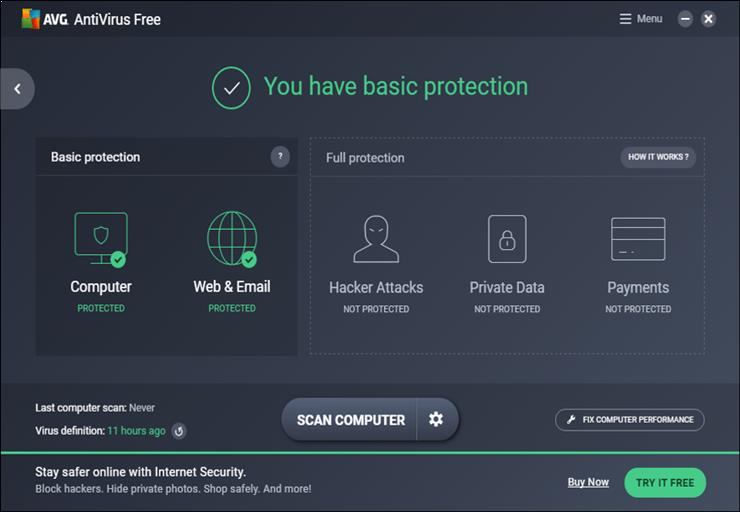 avg Best Free Antivirus For Windows 10/8/7