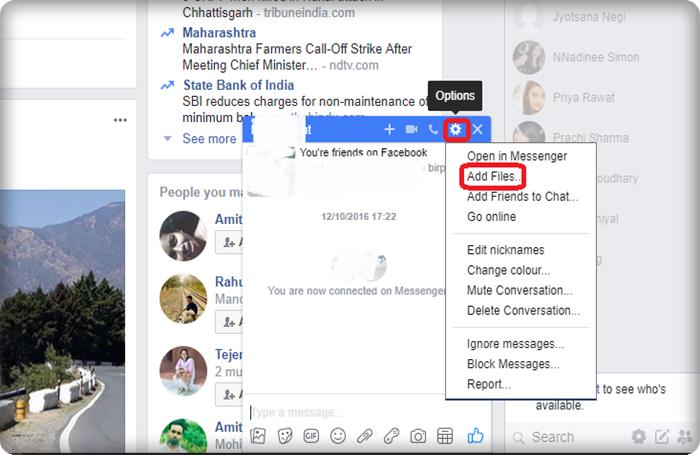 Latest Facebook Tricks And Features send file from fb