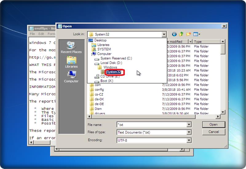 How To Reset Windows 7 Password Without Password Reset Disk navigating system32