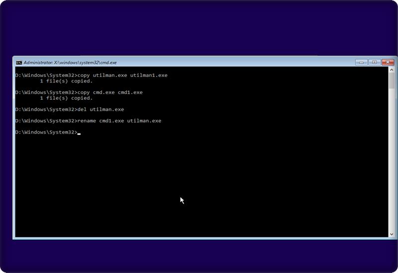 Windows 10 Password Reset Method With Command Prompt renaming utilman