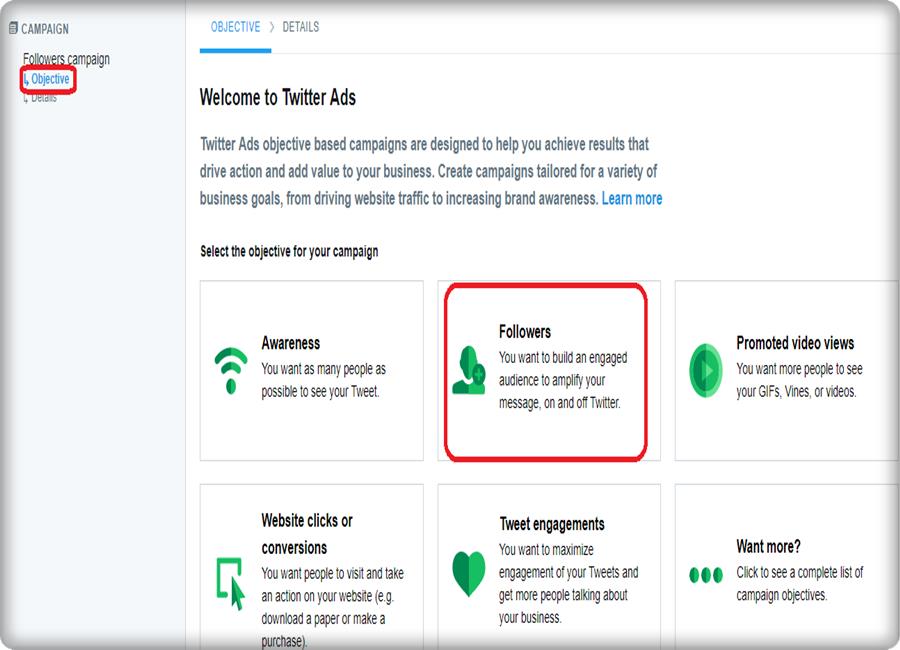 Schedule Twitter Posts For Free select objective