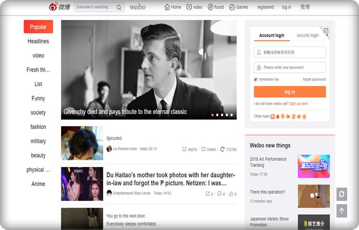 Top List Of Social Networking Sites sina weibo