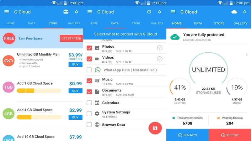 Best Android Application To Backup Data | Restore Data g-cloud backup