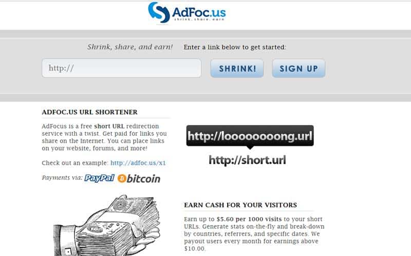 earn money from URL shortener