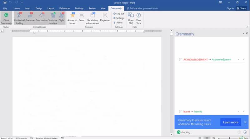 Grammarly for Microsoft Word