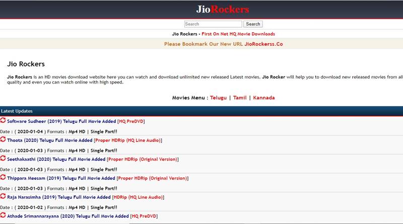 Jio Rockers Homepage